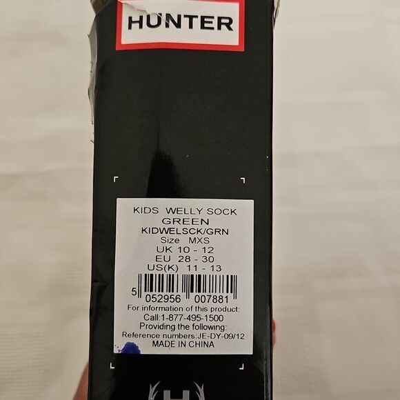 Hunter Kid's Welly Sock Green 11-13 - Picture 5 of 16